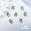 Tiktok mesmo estilo de duas cores folha de ouro urso unhas jóias luminosas unhas dos desenhos animados mini unhas urso atacado