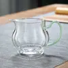 Conjunto de Chá Fair Cup de Vidro Estilo Japonês Borossilicato Alto com Alça Divisor de Chá Bule em Forma de Flor Conjunto de Chá Kung Fu com Alça