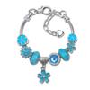 TikTok Más Vendido Estilo Chanel Pulsera para Niña Atrapasueños Azul Flor Degradada con Goteo de Aceite Pulsera con Cierre de Pinza de Langosta Joyería