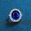 Europa y Estados Unidos comercio electrónico transfronterizo más vendido anillo de plata S925 rojo sangre de paloma azul anillo de oro para mujer anillo completo de diamantes 10 quilates