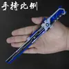 Juego de Paz Escape del Metro Arma Periférica Modelo Cuchillo Recto Plegable 22cm Modelo de Artesanía Metálica Adorno