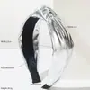 Faixa de Cabeça Heming Transfronteiriça Nova Moda Tendência Cor Sólida Couro PU Amarrada Larga Simples Diária Versátil Acessório de Cabelo