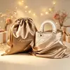 Bolsa de Tela de Seda Personalizada con Cordón de Satén Bolsa de Cordón de Seda de Imitación de Alta Calidad Bolsa de Regalo para Joyería Bolsa de Satén Bolsa de Almacenamiento de Seda