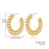Aretes Europeos y Americanos Transfronterizos de Amazon en forma de C 25 Comercio Exterior Simples Aretes de Tuerca Metálicos con Gota de Agua Aretes Metálicos Lisos Exagerados