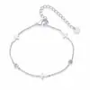 Pulseira de Corrente com Cruz de Zircônia Transfronteiriça Europeia e Americana, Corrente de Pulso Versátil Diária Estilo Ins da Moda e Simples para o Trabalho, Presente para Mulheres