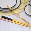 Palillos chinos cuadrados de acero inoxidable 304, antideslizantes, de metal, para una sola persona, de titanio, para uso comercial, para uso doméstico, venta al por mayor