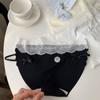 Calcinhas de Renda Sexy Sem Costura com Aro na Perna de Corte Alto para Meninas, Finas 10A de Seda de Gelo com Tira Fina, Calcinhas Triângulo com Borboleta Francesa