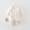 Roupas para bebê recém-nascido, algodão puro Classe A, macacão acolchoado de peça única 40g, adequado para bebês, para usar no outono e inverno, macacão de peça única de algodão fino