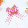Novo Laço de Organza Grande com Borda Dourada e Acabamento Escovado para Decoração de Carro de Casamento e Presente de Natal