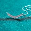 Nova Deyi S925 Sterling Silver Moissanite Colar Sete Diamantes Sorridentes Correntes Femininas Luz Luxo Ins Estilo Desgaste Diário