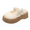 Zapatillas de Casa Mary Jane Elevadas con Lazo Lindo y Perlas para Mujer 2025 Primavera Nuevas Antideslizantes Puffin