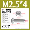 Tornillos de cabeza redonda de acero inoxidable 304 con hexágono interior, tornillos de cabeza plana con hexágono interior M2M3M4-M12 Dongming