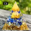 Pirámide de Cristal Natural de 6 cm Torre de Energía Decoración para el Hogar Europea y Americana Artesanías Adorno de Pirámide de Resina Epoxi