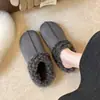 Moda Esponjosa 2026 Cálidas Nuevas Planas de Invierno Cerradas Zapatillas de Casa para Mujer de Algodón Cómodas de Lana de Cordero