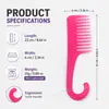 Peine Grande Curvo, Peine Masajeador Grande de Plástico con Dientes Anchos, Se Puede Colgar, para Uso en Casa y Salón, Desenredante, Masaje y Cuidado del Cabello