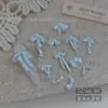 Popular Arte para Uñas con Perlas Esculpidas Suaves Brillantes, Hilos Largos de Seda Satín y Decoraciones de Moños con Brillo Fino, Decoraciones de Uñas Prehechas, Dulce y de Apariencia Dulce