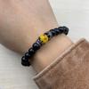 Comercio exterior suministro estilo punk piedra de lava esmerilada ojo de tigre circón pulsera larga de corona para traje hombres pareja