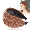 Diadema de ala ancha al por mayor transfronteriza versión coreana para otoño e invierno clip de pelo de lana popular en línea diadema de punto elegante horquilla joya diadema