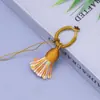 Llavero Cordón de Nudo de Diamante con Borla Corta Bo Ting Accesorios Semi-Terminados para DIY Colgante de Borla Pequeña Joyería