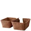 Prato de frutas inclinado de rattan, cesta de frutas de imitação de rattan, cesta de armazenamento de lanches, cesta de exposição de rattan, cesta de feira, cesta de exposição para casa de temporada