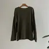 Suéter de Punto para Mujer Beishan Paulownia Estilo Perezoso Borde Enrollado Cuello Redondo Otoño Holgado Suave Pegajoso Hombro Caído Manga Larga P2672