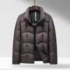 Chaqueta de plumón para hombres jóvenes y de mediana edad, 90% plumón de pato blanco, cuello alto, estilo corto, engrosada, a prueba de viento, abrigo para hombre para ir al trabajo, venta al por mayor