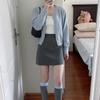 Falda Corta de Traje Gris de Cintura Alta con Corte en A Primavera y Verano 2024 Nuevo Estilo Coreano Slim y Versátil Juvenil Versátil