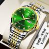 Calendario Doble Marca FOURRON Hombres Diamante Luminoso Impermeable Cuarzo Comercio Exterior En stock Generación Acero Inoxidable Banda Reloj