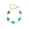 Pulseira de Aço Inoxidável com Flor Tridimensional de Trevo de Quatro Folhas, Elegante e Fashion, Acessório de Mão Fácil de Combinar, Joia de Mão 520 Atacado