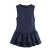 Al por mayor 2025 Nuevo Otoño Vestido Corto Decorativo a Cuadros en Capas para Mujer Bb7-11495