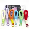 Lanyard Corto de Peluche Colorido Estilo Fresco Personalizado para Teléfono, Llavero de Piel de Visón, Correa Colgante para Bolso