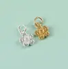 Prata Esterlina S925 Banhada a Ouro 18K Pingente Pequena Flor Pingente DIY Pulseira de Corda Feita à Mão Colar Acessórios de Joia Prata Material
