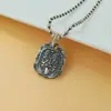 Pingente da Sorte Vintage Estilo Chinês Prata Pura S925 Xizang Feminino Artesanato Fino Original Moeda de Prata Estilo Étnico Casal
