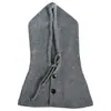 Chapéu Balaclava Outono e Inverno Cachecol de Tricô Quente Integrado com Capuz, Protetor de Pescoço com Capuz, Chapéu de Lã com Proteção para Ouvido