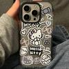 Ins Strawberry kt Hello Kitty Apple 15promax Funda para teléfono iPhone14 Borde negro transparente 13 Doble color 12 Femenina X