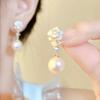 Clips para Orejas de Zirconio Coreano, Aretes de Perlas Femeninos, Clips para Orejas de Bobina de Mosquito Sin Perforar, Aretes de Lujo Ligero y de Alta Gama al Mayoreo