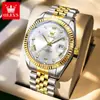 Reloj Marca Oulisi Modelo Nuevo Más Vendido Reloj Dorado con Calendario Reloj de Cuarzo Impermeable Luminoso Reloj para Hombre Reloj para Hombre