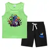 Amigos Arcoíris Ropa Exterior de Verano para Niños Chaleco Pantalones Leggings Traje sin Mangas de Dos Piezas para Niños Pequeños y Medianos