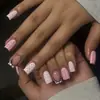 Nova peça de unha transfronteiriça de estilo europeu e americano com broca longa quadrada preta arte de unha francesa amor tridimensional diamante quebrado usar unha