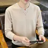 Sudadera base ligera casual para hombre de otoño/invierno transfronteriza con bordado texturizado, corte holgado, transpirable, cuello redondo, mangas largas