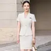 Traje de Falda Profesional de Alta Gama para Mujer Verano 2026, Traje Ajustado, Ropa Formal de Alta Gama, Ropa de Trabajo para Profesionales, Manga Corta