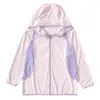 Roupa de Proteção Solar Infantil Novo Estilo Color Block Seda Gelada Fresca Respirável Jaqueta UPF50+ Anti-Ultravioleta Anti-Mosquito