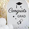 Pegatinas de Pared para Fiesta de Temporada de Graduación Transfronteriza Decoraciones de Arco de Ceremonia de Graduación Pegatinas Decorativas para Fiesta Logo Autoadhesivo PVC