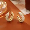 Pendientes de Circonia Rosa de Venta Caliente Moda de Gama Alta Románticos con Temperamento Joyería para Orejas para Mujer Fresco Dulce Elegante Estilo Socialité Pendientes de Botón