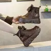 2026 Primavera Verano Nuevo Comercio Exterior Otoño Invierno Estilo Británico Punta Redonda Zapatos de Mujer Estilo de Dama Cuero Suave Suela Gruesa Botas Martin Transfronterizo