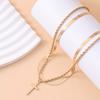 Europeu e americano transfronteiriço Temu Hot Couple Twist Chain Colar Hip Hop Trendy Chain Cross Pendant Wool Chain