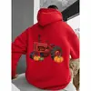 Sudadera con Capucha de Exportación Transfronteriza Estampado de Tractor Calabaza Moderna Amazon Wish Exportación Una Pieza Al Por Mayor