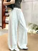 Pantalones de Cachemir Adelgazantes de Cintura Alta para Mujer, Otoño Nuevo, con Detalle de Pedrería, Pantalones Casuales Sueltos de Moda con Cordón de Dibujos Animados