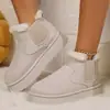 Botas de Neve Espessas com Solado Grosso, Estilo Europeu e Americano, Cor Sólida, de Calçar, Forradas com Lã, para Mulheres, com Bico Redondo e Elástico, Botas de Algodão, Novas para Outono e Inverno de 2025
