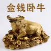 Adorno de Vaca de Cobre Puro Vaca del Zodiaco Vaca Acostada Búfalo de Agua Sala de Estar Hogar Feng Shui Decoración Casa Adosada Toro de Bolsa de Valores Adorno